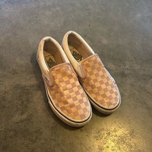 Pink Checkered Slip On Vans